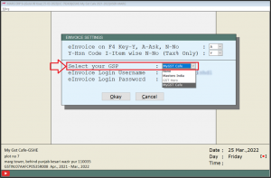 c. Select Your GSP: Select the GSP from the dropdown i.e. if the user has selected ‘Master India Pvt. Ltd.’ as a GSP and done the registrationthen set this field as‘Master India’. And if the user hasdone the registration through ‘Pinnacle Finserve Advisors Pvt. Ltd.’, then set this field as‘My GST Cafe’. As the user has done the API integration through Pinnacle Finserve Advisors Pvt. Ltd., then set this field as ‘MyGST Cafe’.