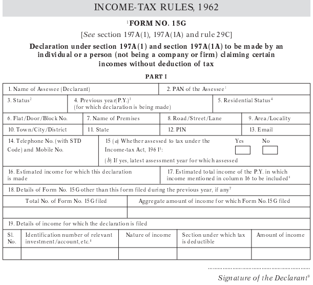 How To Get Form 15g H