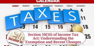 The Income Tax Act, 1961, governs the taxation of income earned in India. Section 10(16) of the Act provides for the exemption of certain incomes earned by specified entities.