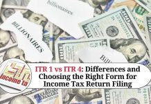 ITR 1 vs ITR 4: Understanding the Differences and Choosing the Right Form for Income Tax Return Filing