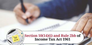 Section 10(14)(i) and Rule 2bb of Income Tax Act 1961