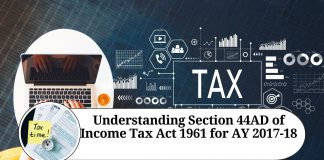 Understanding Section 44AD of Income Tax Act 1961 for AY 2017-18
