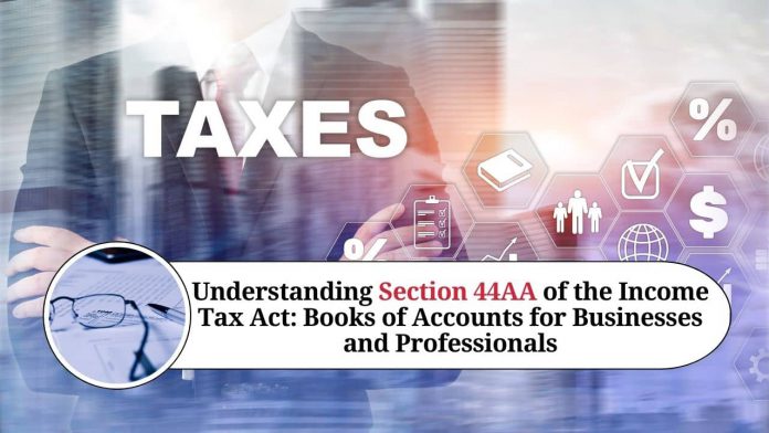 Understanding Section 44AA of the Income Tax Act: Books of Accounts for Businesses and Professionals"