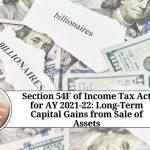 54F of Income Tax Act for AY 2021-22