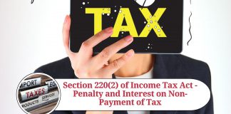 Section 220(2) of Income Tax Act - Penalty and Interest on Non-Payment of Tax