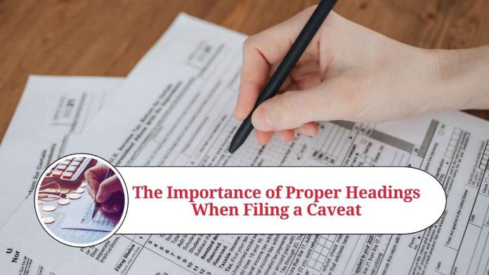 caveat can be filed only in