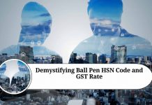 ball pen hsn code and gst rate