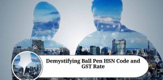 ball pen hsn code and gst rate