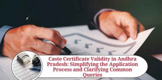 caste certificate validity in ap