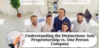 difference between sole proprietorship and one person company