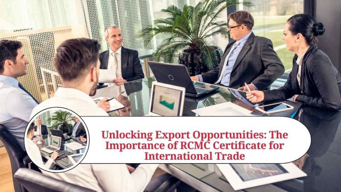 rcmc certificate for export