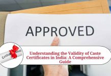 validity of caste certificate in india